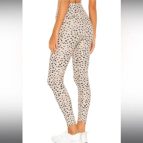 Beach Riot Taupe Spot Animal Print Ribbed Ayla Leggings - Picture 2 of 10
